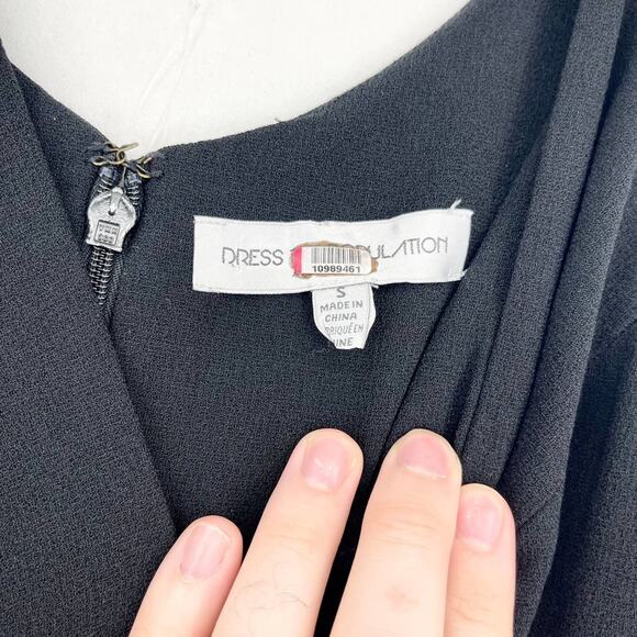 Dress the Population Black Isabelle Deep V-Neck Mermaid Midi Fitted Dress Sz S - Picture 5 of 8